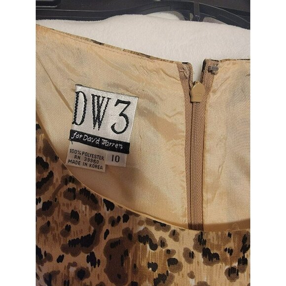 Dw3 for David Warren Size 10 Leopard Print Mini Dress fair - Picture 3 of 3